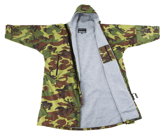 Dryrobe Advance Long Sleeve Camo/Grey - S - Neoprene- & vindjakker